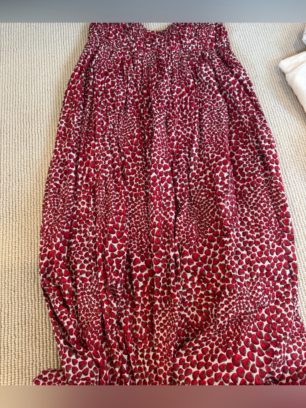 J. Crew Red and White Strawberry-Print dress